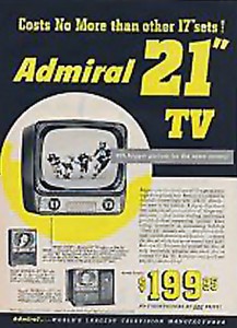 Admiral TV similar to the one Pop added to the Raymond living room.